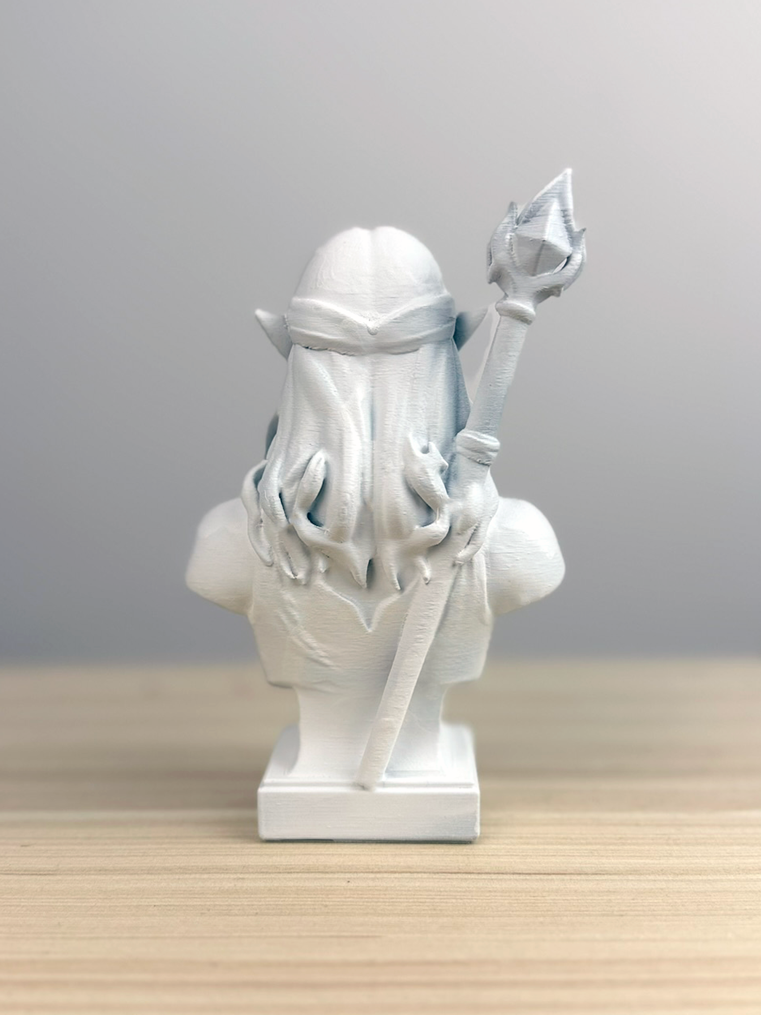 Elf Mage Bust – Arcane Elegance in Solid Form