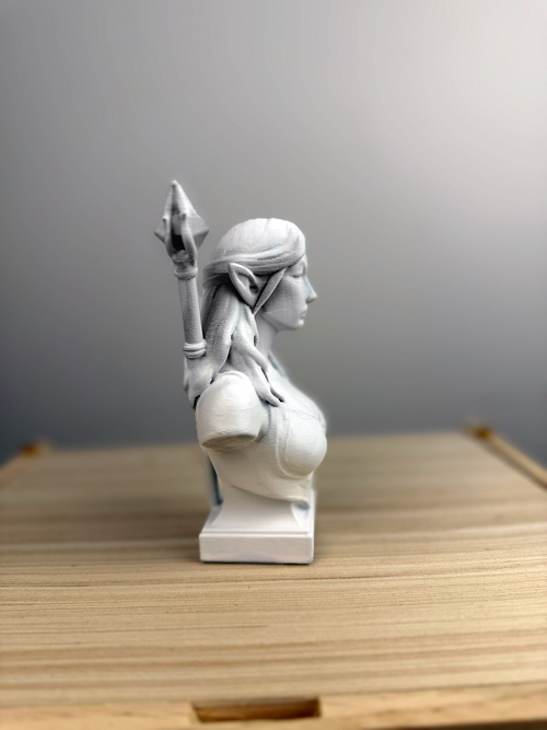 Elf Mage Bust – Arcane Elegance in Solid Form